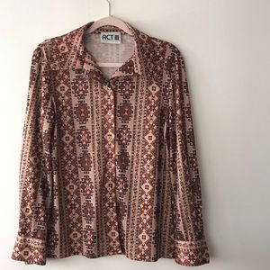 SOLDVintage Aztec Print Blouse